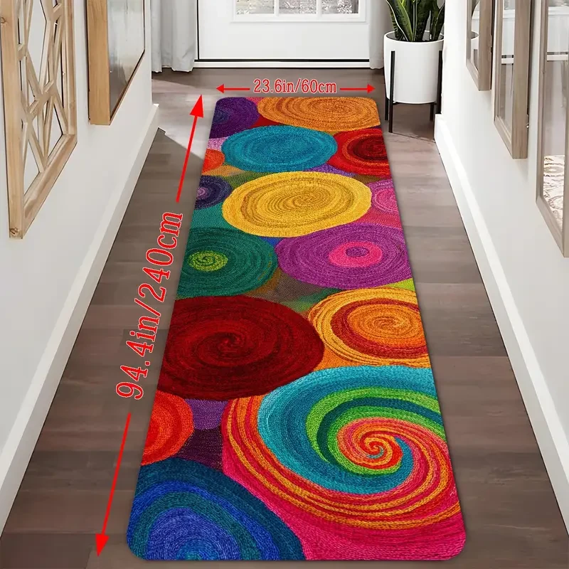 Tapis de Couleur à Motif Spirale Épais