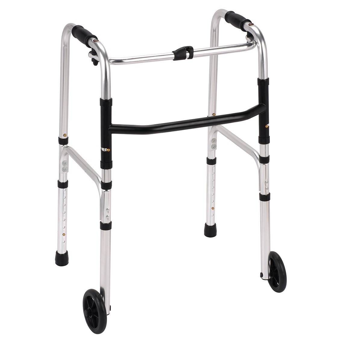 Medical folding walker with two wheels