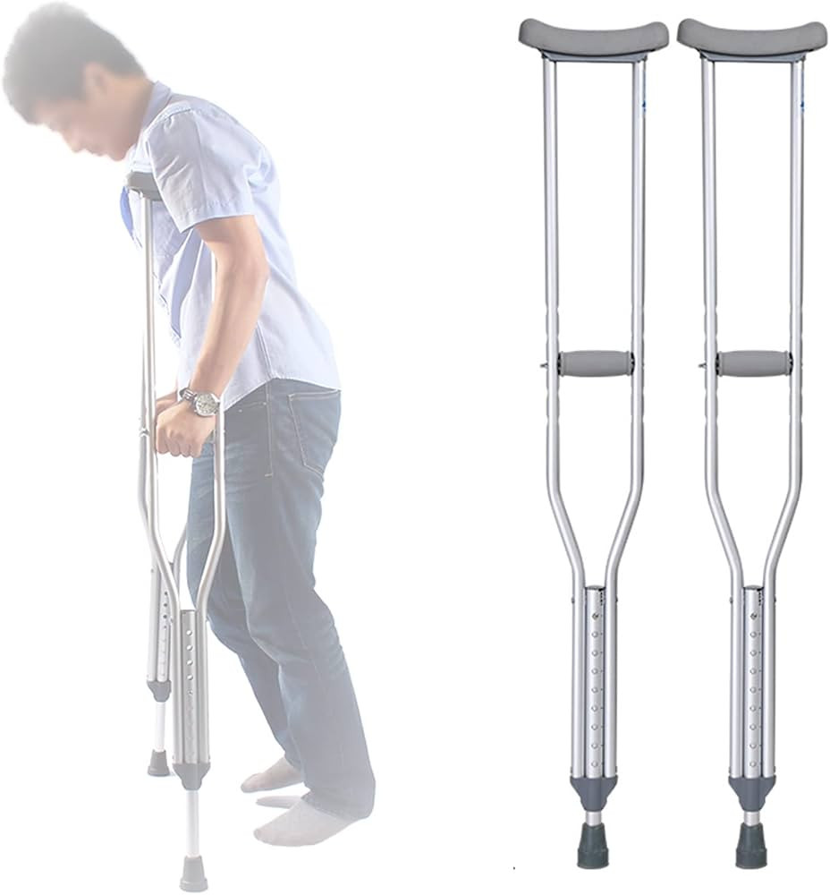 Aluminum medical crutches under the armpit